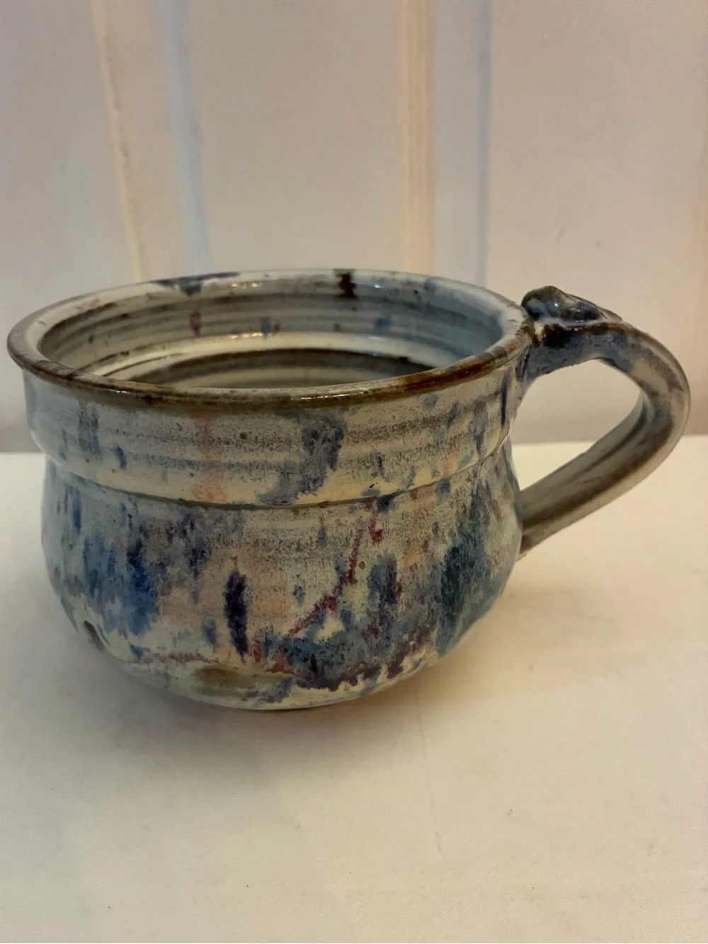 Vintage Groundhog Blues Pottery Signed Hand Thrown Stoneware 6